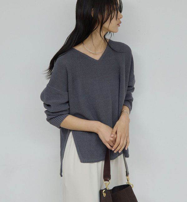  「【手洗い可】コットンメッシュプルオーバー」|ニット・セーター|