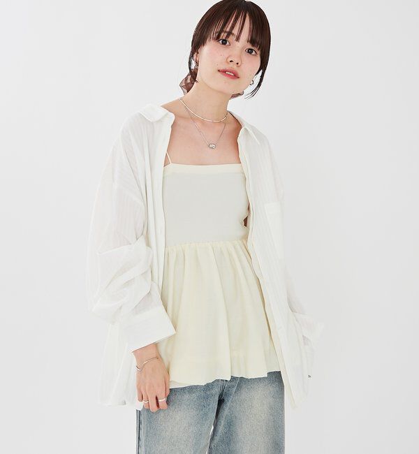  「[森川企画]レイヤードストライプドロストシャツ」|シャツ・ブラウス|