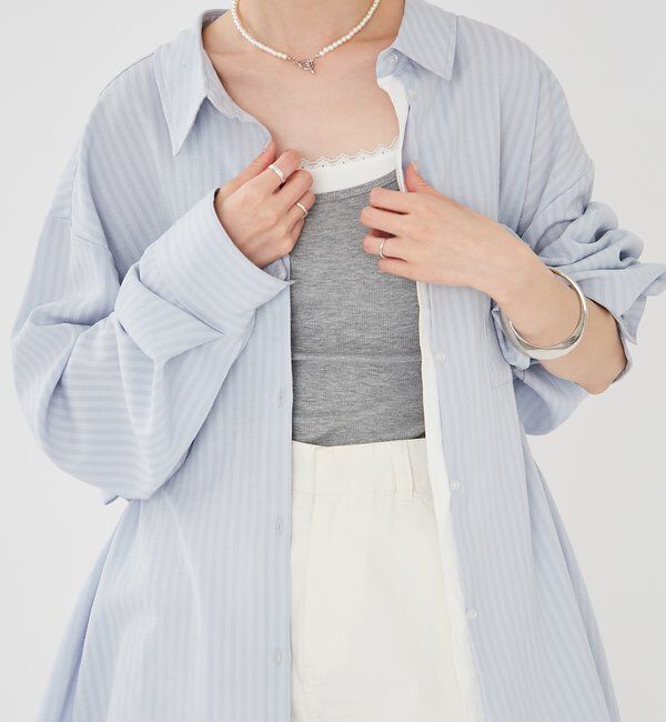  「[森川企画]レイヤードストライプドロストシャツ」|シャツ・ブラウス|