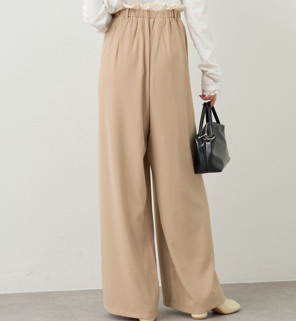  「【オールシーズン対応/WEB限定アイボリー】フリルイージーパンツ」|チノ|