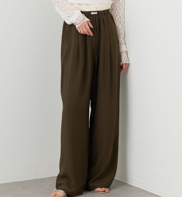  「【オールシーズン対応/WEB限定アイボリー】フリルイージーパンツ」|チノ|