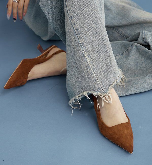  「フェイクスウェードミュール」|パンプス|
