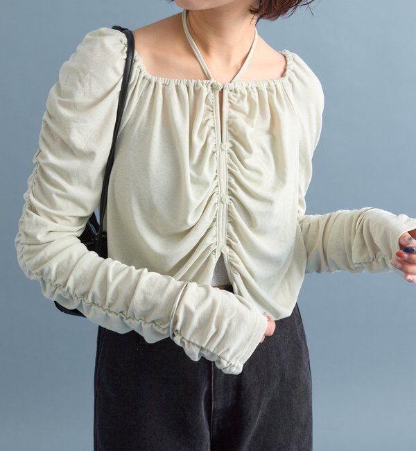  「スクエアネック シャーリングカーディガン」|Tシャツ・カットソー|