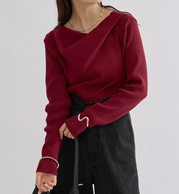  「オフショルリブニット」|ニット・セーター|