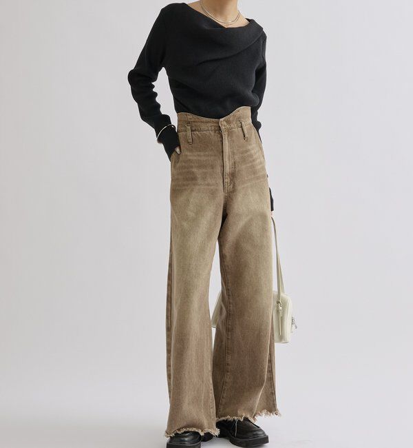  「オフショルリブニット」|ニット・セーター|