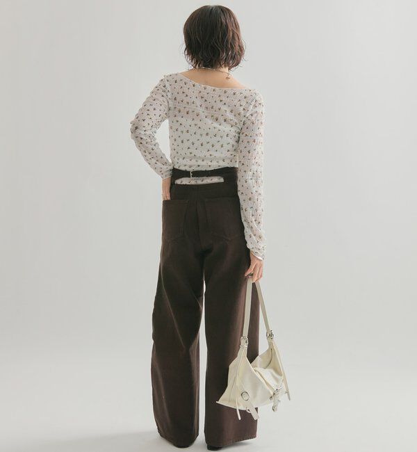  「【バックスタイルがポイント！新色ネイビー】バックシャンカーブデニム」|デニム|