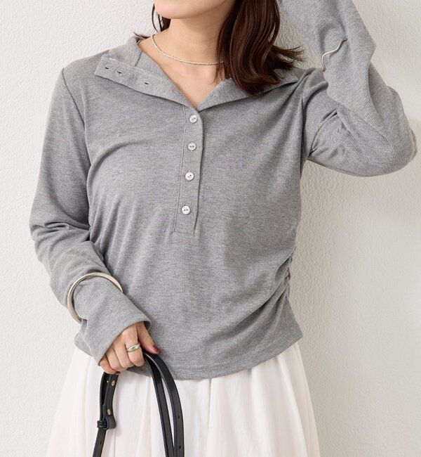  「リブヘンリーネックプルオーバー」|Tシャツ・カットソー|グレー