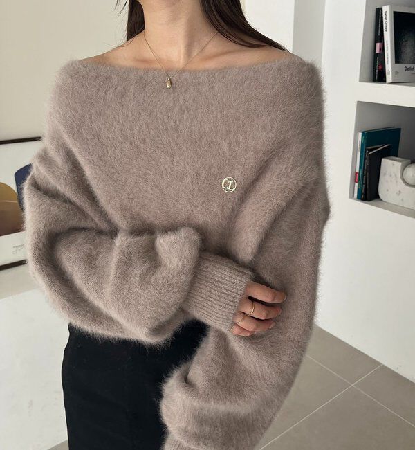  「【上質な着心地/全骨格細見え】〈C.L〉FOXカシミアドルマンニット」|ニット・セーター|モカ