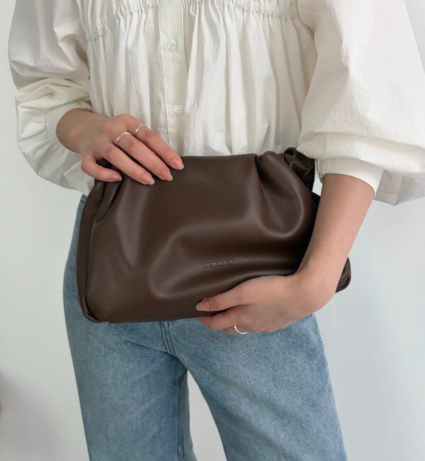  「【新色/ライトベージュ】クラウディギャザーバッグ」|トートバッグ|