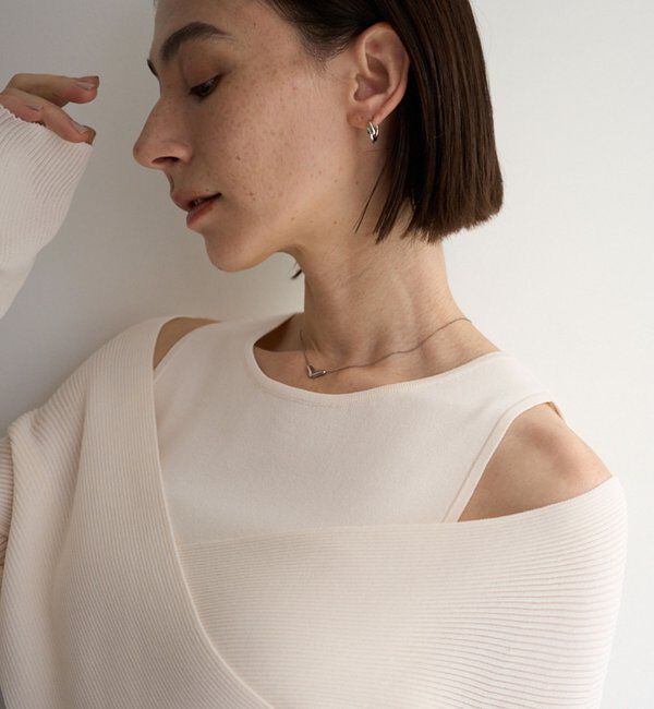  「オフショルクロスレイヤードニット」|ニット・セーター|