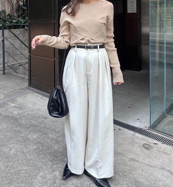  「オフショルクロスレイヤードニット」|ニット・セーター|