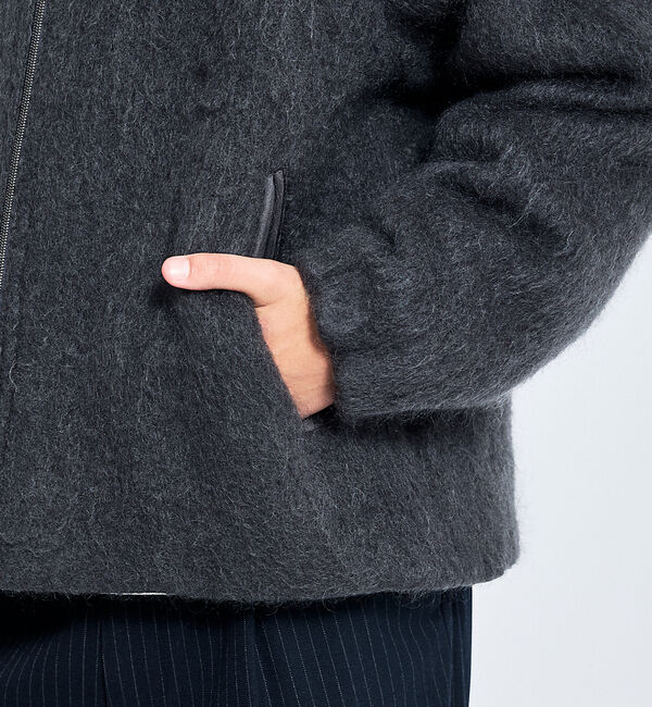 ABAHOUSE「ウール&times;モヘア シャギー スタンドカラーブルゾン」|ブルゾン・スタジャン|