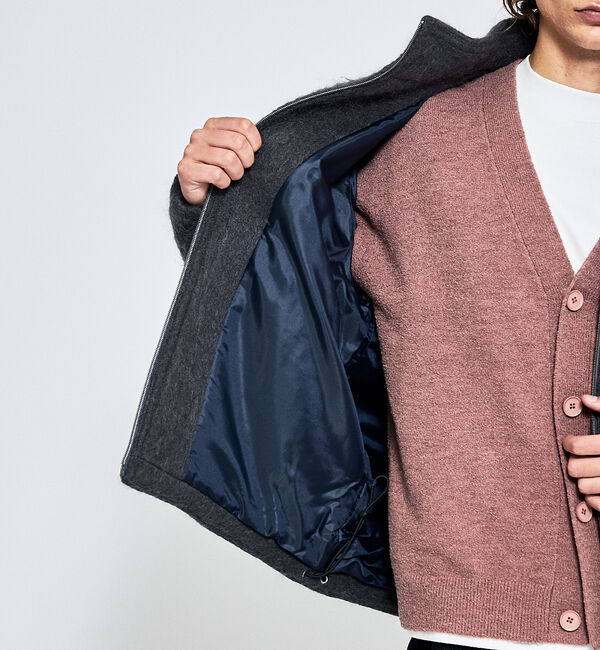 ABAHOUSE「ウール&times;モヘア シャギー スタンドカラーブルゾン」|ブルゾン・スタジャン|