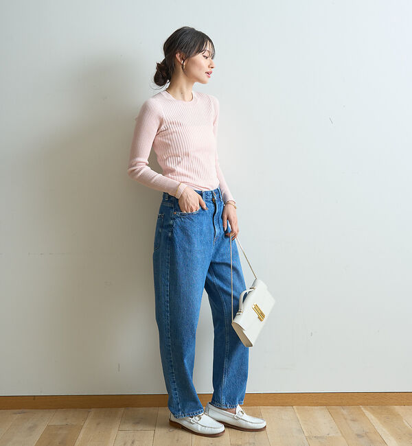 Rouge vif「シルク混ワイドリブプルオーバーニット」|ニット・セーター|