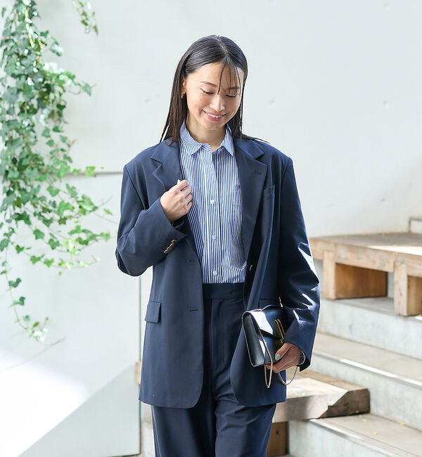 Rouge vif「ストライプタックフォルムシャツ」|シャツ・ブラウス|