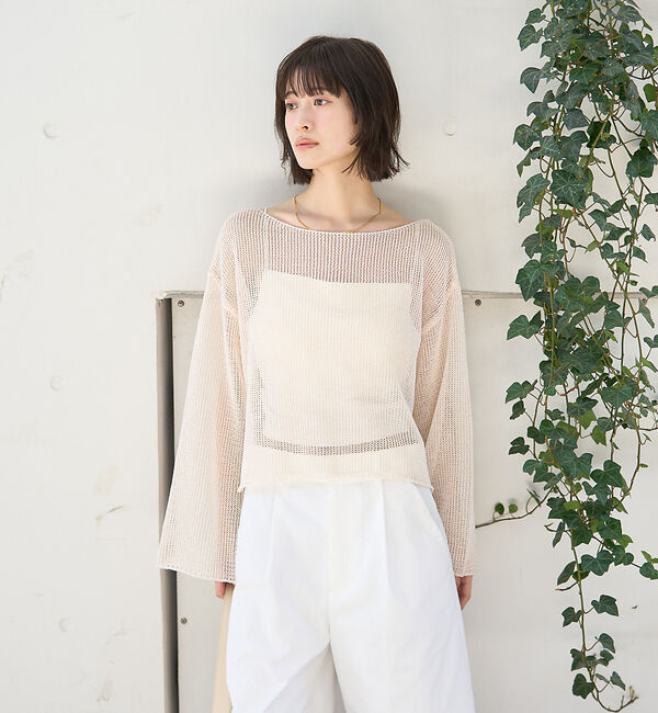 Rouge vif「シアーメッシュペーパーニットプルオーバー」|ニット・セーター|