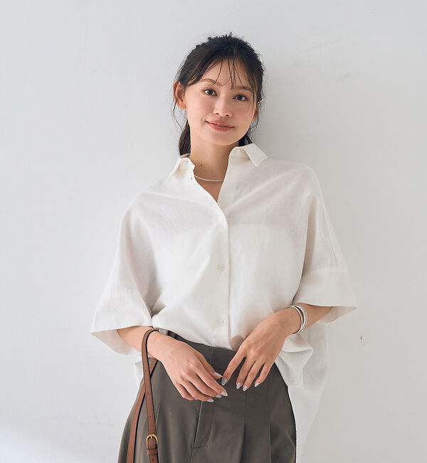 Rouge vif「麻混変形フォルムシャツ」|シャツ・ブラウス|