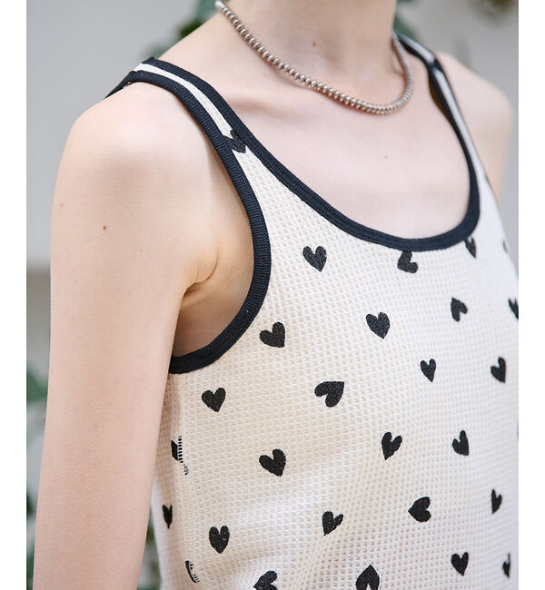Rouge vif「【JEMORGAN/ジェーイーモーガン】カップ付クレリックタンクハート柄/カップ」|キャミソール|