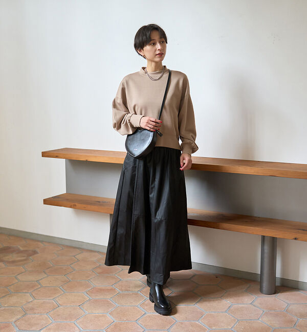 Rouge vif「フェイクレザーフレアスカート」|スカート|