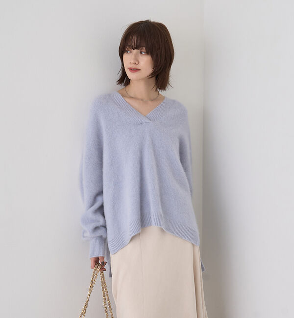 Rouge vif「フォックスウールVネックスリットニットプルオーバー」|ニット・セーター|