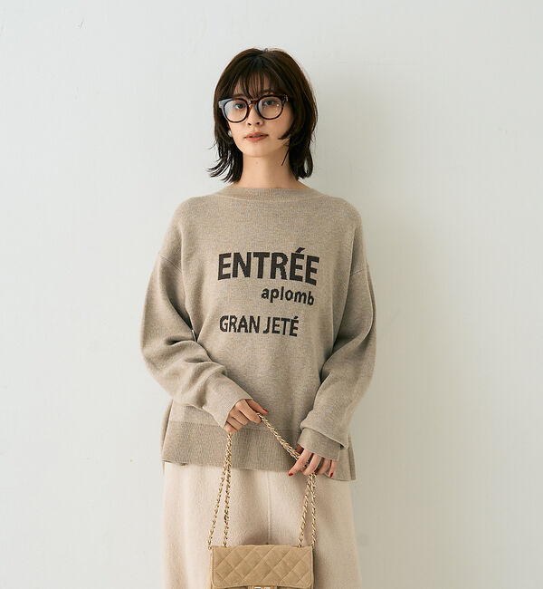 Rouge vif「ウール混ジャガードロゴニットプルオーバー」|ニット・セーター|