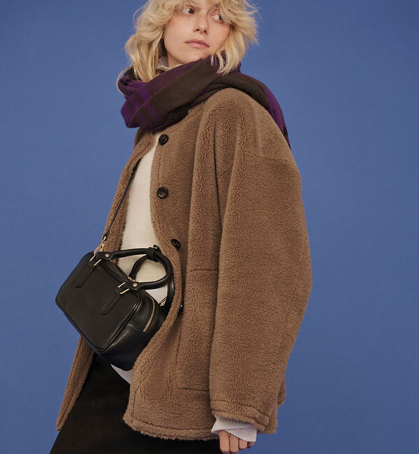 Rouge vif「【2サイズ展開】2WAYスウェードリバーシブルボアコート / ノーカラーコート」|ノーカラーコート|モカ