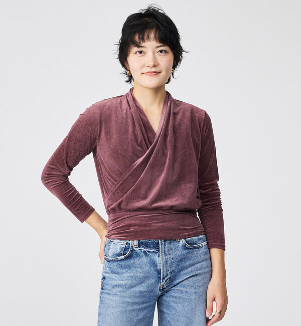 Rouge vif「【Keena/キーナ】ベルベットカシュクルートップス/トップス/ベロア/ドレープ」|シャツ・ブラウス|