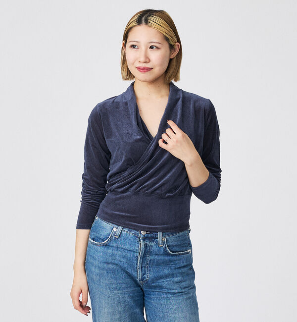 Rouge vif「【Keena/キーナ】ベルベットカシュクルートップス/トップス/ベロア/ドレープ」|シャツ・ブラウス|