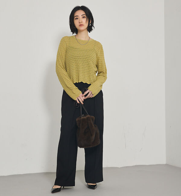 qualite「スカラップレースニット」|Tシャツ・カットソー|