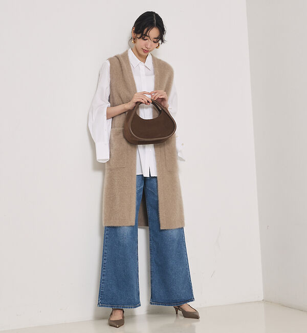 qualite「【大人気ジレが今季verに！】フォックスカシミアロングジレ」|ニット・セーター|