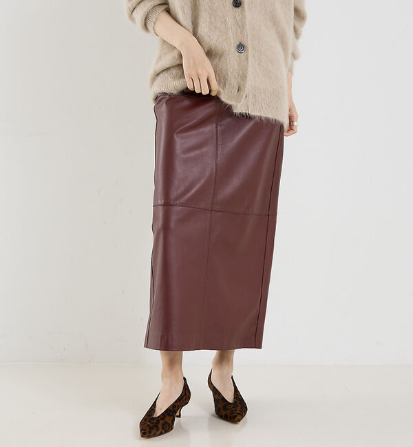 The Store by C' 「【COCUCA】ラムレザースカート」|スカート|ボルドー