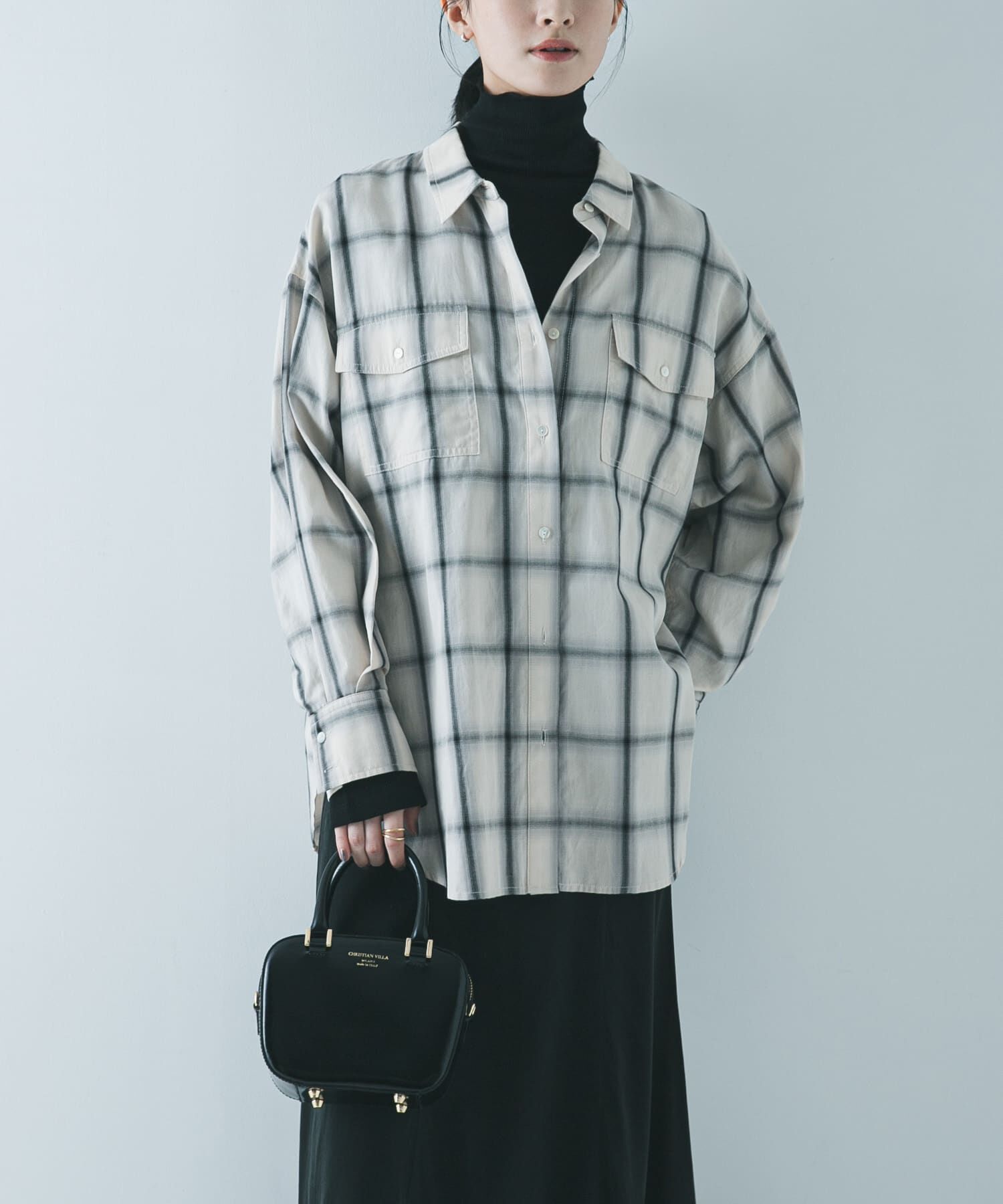 URBAN RESEARCH「オンブレーチェックオーバーシャツ」|シャツ・ブラウス|アイボリー