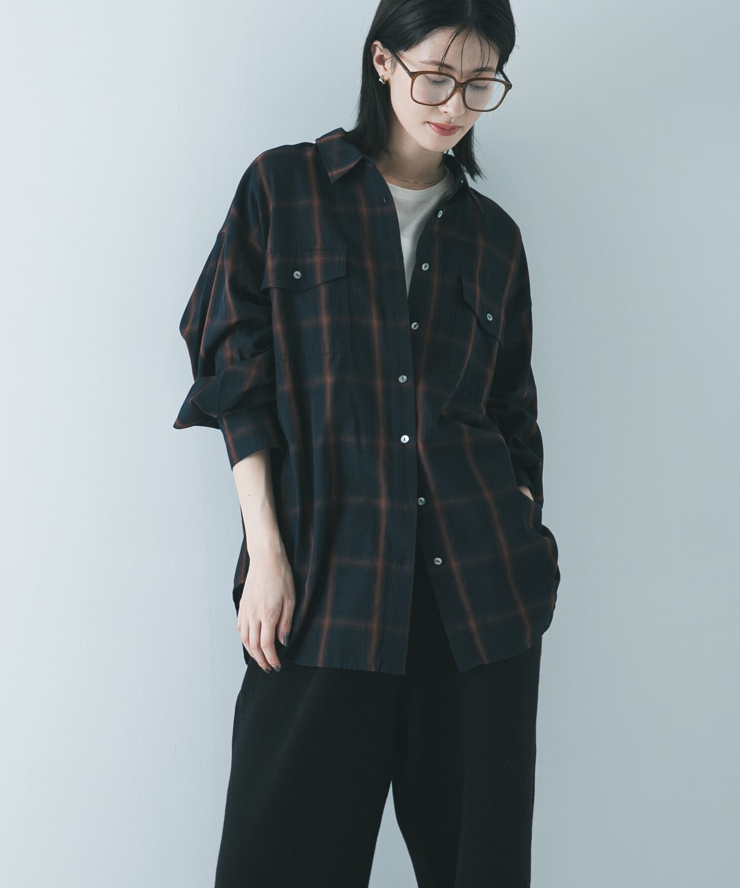 URBAN RESEARCH「オンブレーチェックオーバーシャツ」|シャツ・ブラウス|