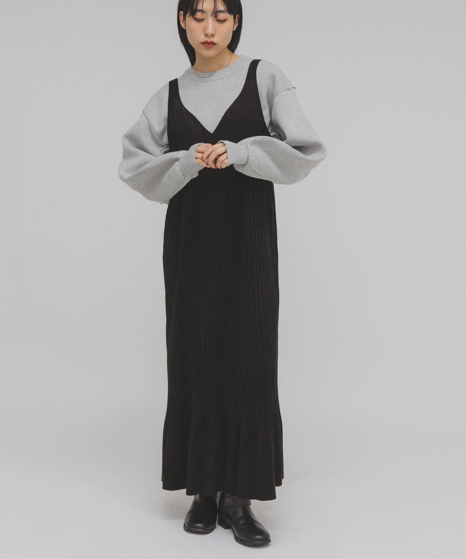  「ピーチスキンプリーツワンピース」|ワンピース|