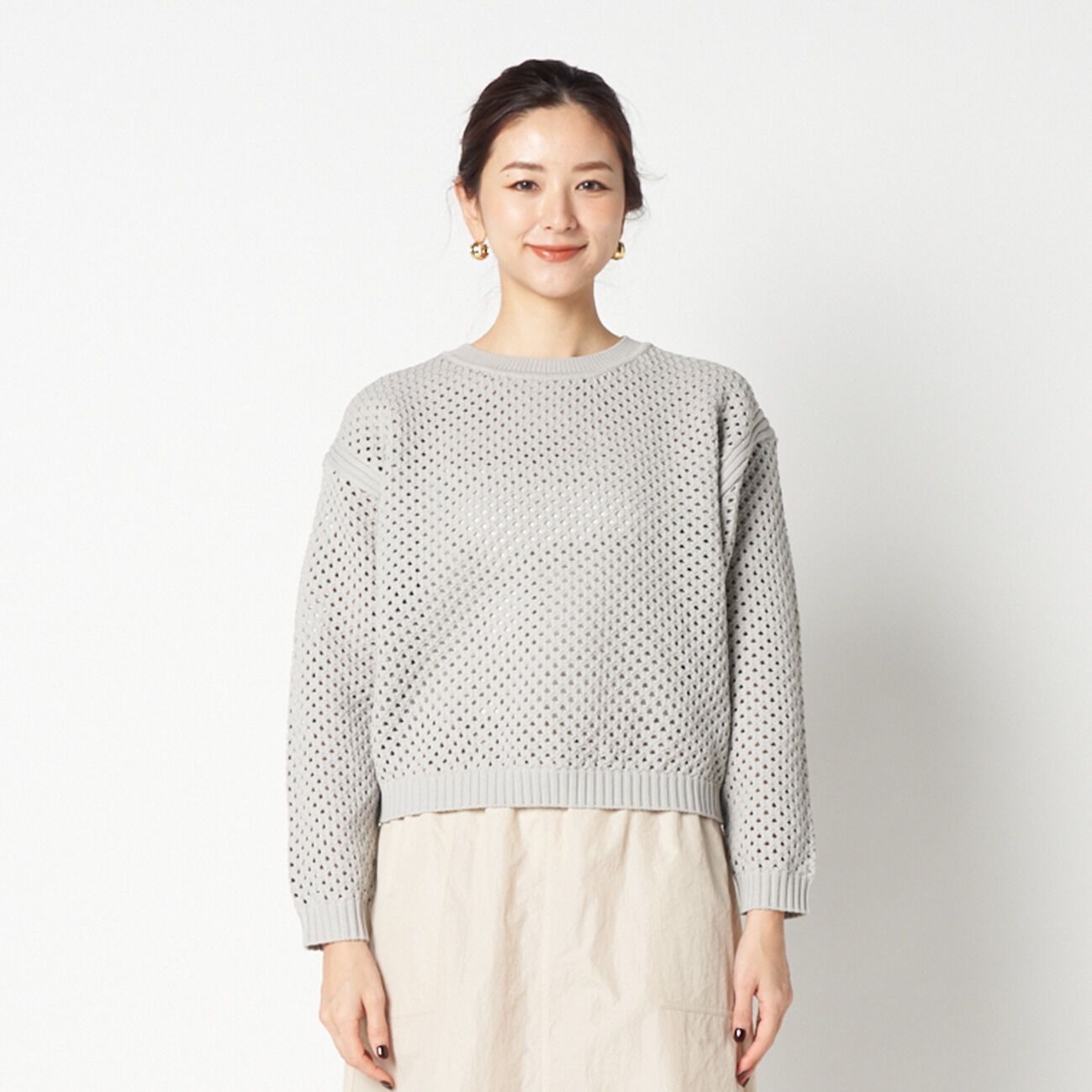 HELIOPOLE「HELIOPOLE EYELET KNIT CREW NECK」|ニット・セーター|