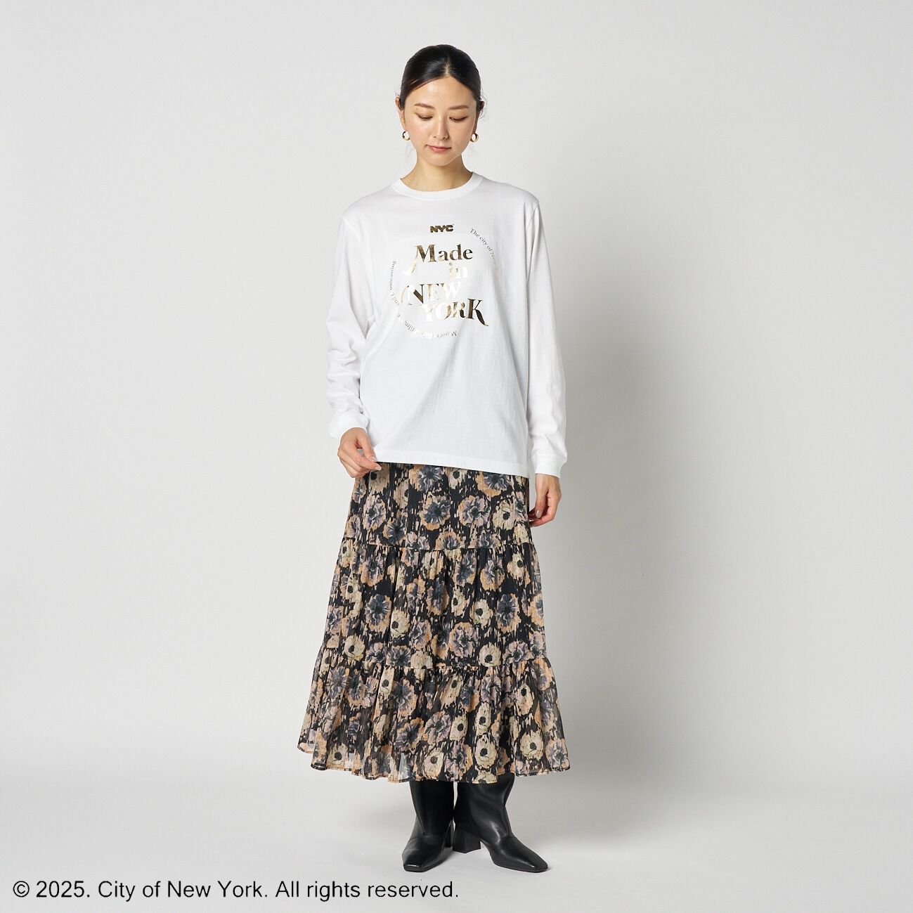  「GOOD ROCK SPEED NYC METALIC PRINT L/S T-SHIRT」|Tシャツ・カットソー|