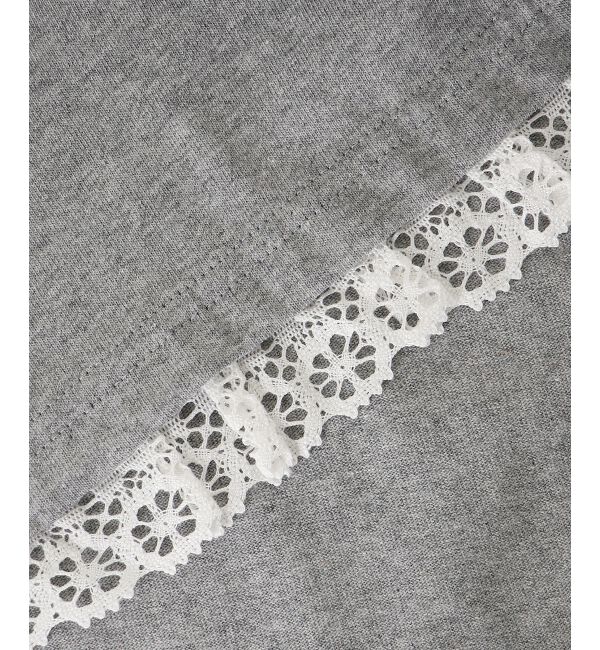  「《手洗い可能》komatsu.裾レースクロップドTシャツ」|Tシャツ・カットソー|