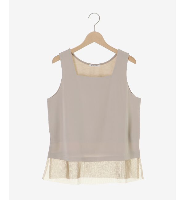  「サテン&times;スムース 裾チュールタンク」|タンクトップ|