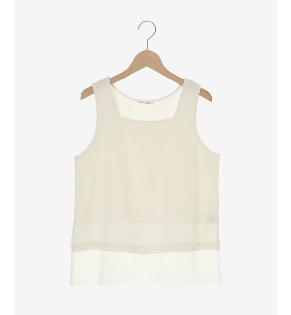  「サテン&times;スムース 裾チュールタンク」|タンクトップ|
