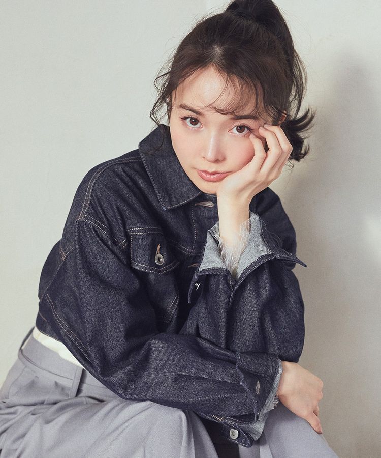 earth music&ecology「ショートデニムジャケット」|テーラードジャケット|