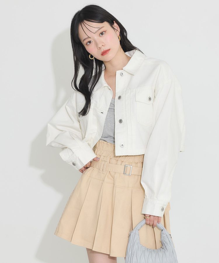 earth music&ecology「ショートデニムジャケット」|テーラードジャケット|