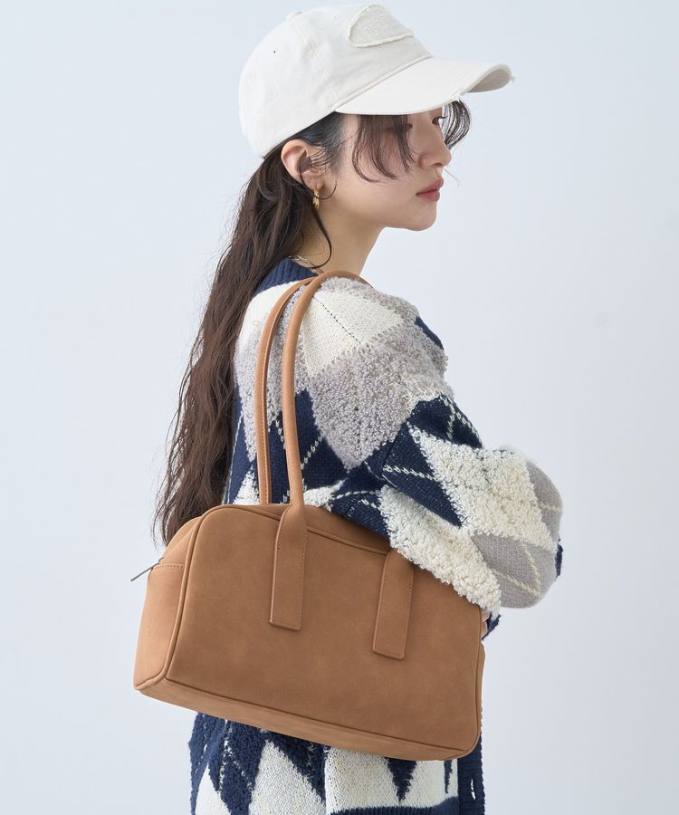 earth music&ecology「ワイドスクエアボストンバッグ」|ハンドバッグ|