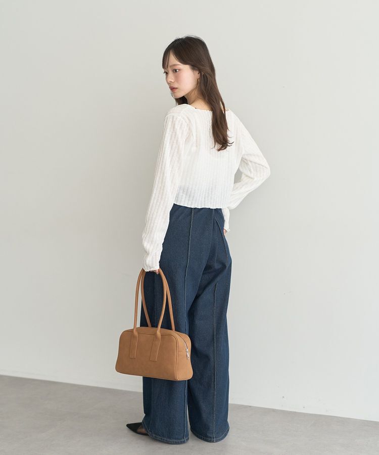 earth music&ecology「ワイドスクエアボストンバッグ」|ハンドバッグ|