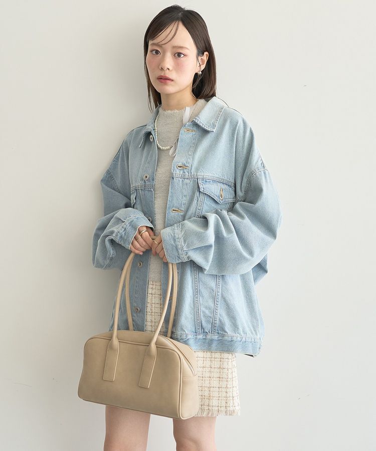 earth music&ecology「ワイドスクエアボストンバッグ」|ハンドバッグ|