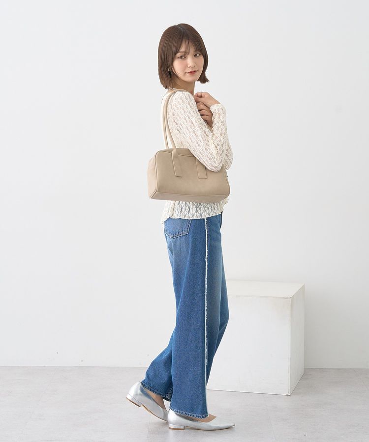 earth music&ecology「ワイドスクエアボストンバッグ」|ハンドバッグ|