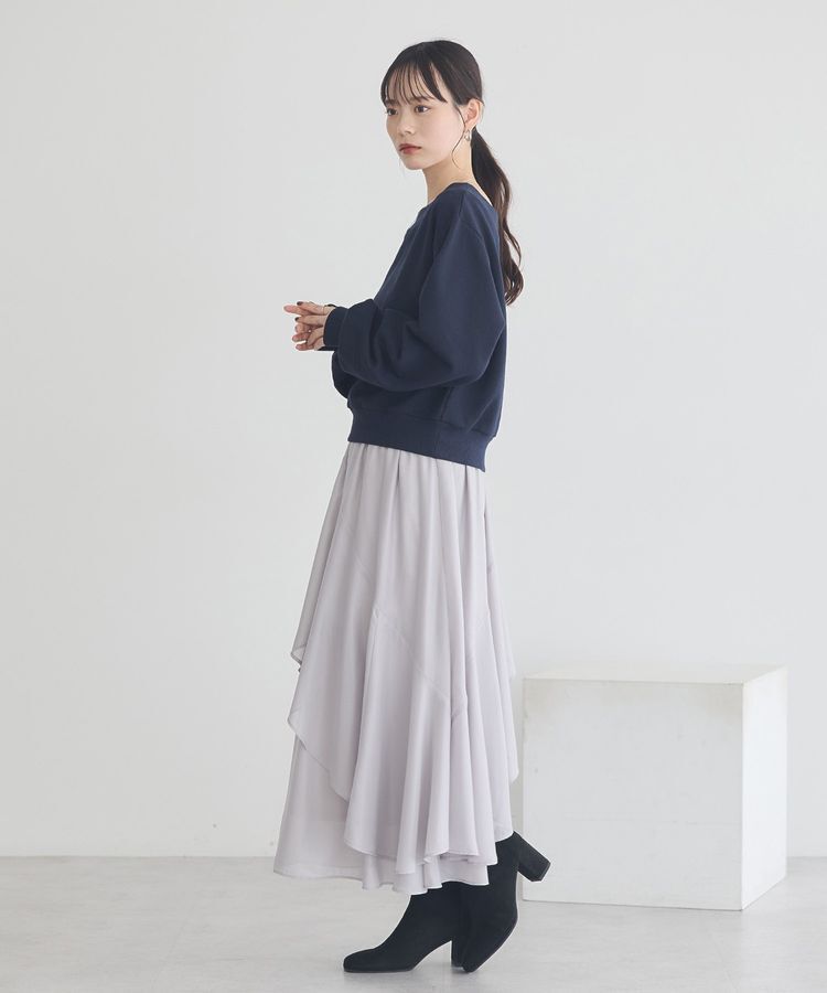 earth music&ecology「ショート丈ワンポイント刺繍オフショルスウェット」|スウェット・ジャージ|