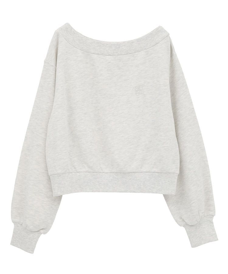 earth music&ecology「ショート丈ワンポイント刺繍オフショルスウェット」|スウェット・ジャージ|