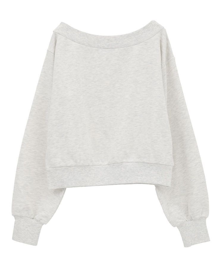 earth music&ecology「ショート丈ワンポイント刺繍オフショルスウェット」|スウェット・ジャージ|