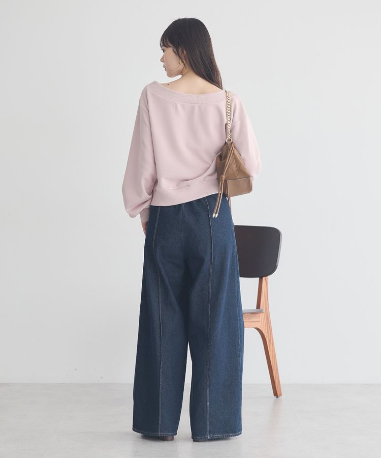 earth music&ecology「ショート丈ワンポイント刺繍オフショルスウェット」|スウェット・ジャージ|