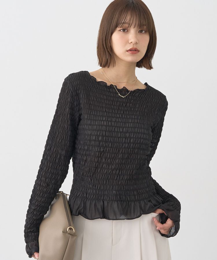 earth music&ecology「シャーリングメロープルオーバー」|Tシャツ・カットソー|Black